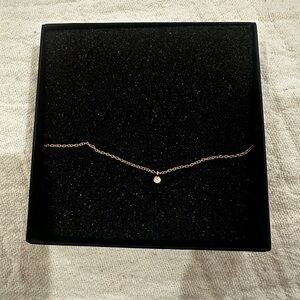 14K Rose Gold Necklace with Small Diamond
